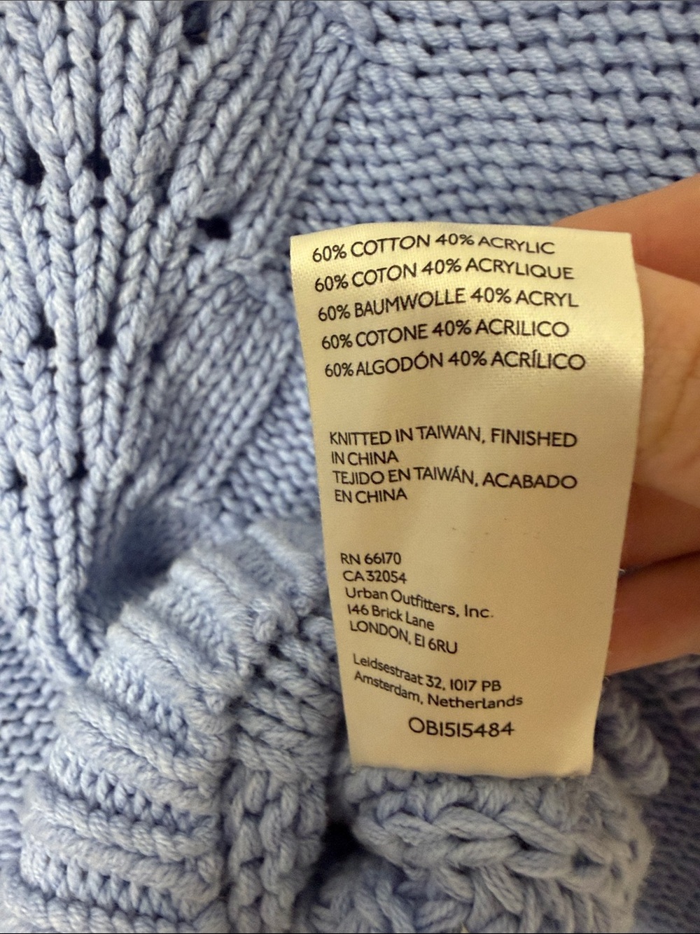 Free People Bell Song Texture-Knit Sweater Vintage Blue Periwinkle Medium - Picture 5 of 7